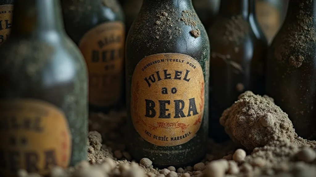 Antique beer bottles, showing age and history