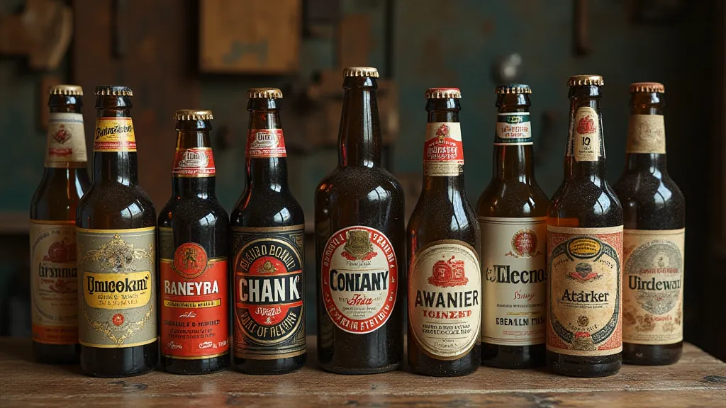 Collection of Antique Beer Bottles and Cans