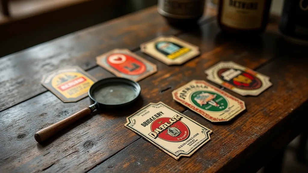 Collection of antique brewery labels