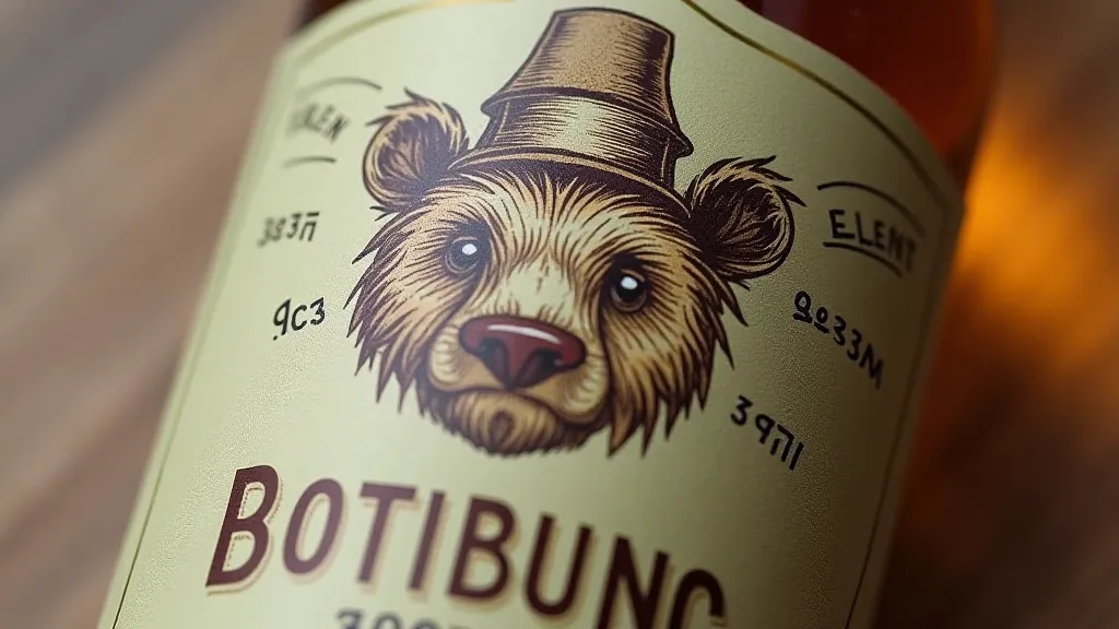 Modern craft brewery label featuring a bear illustration