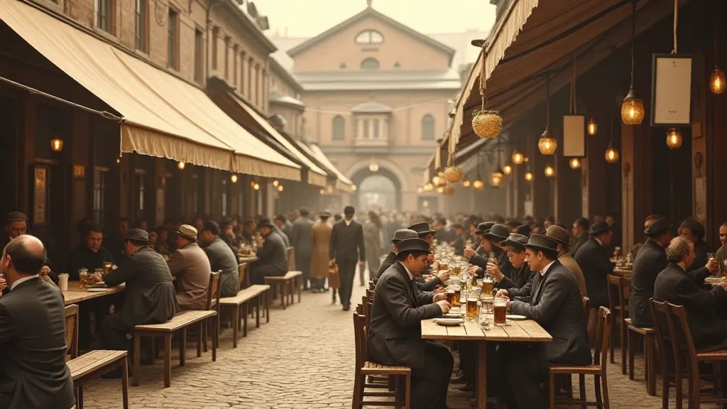 Historic Ohio beer garden scene