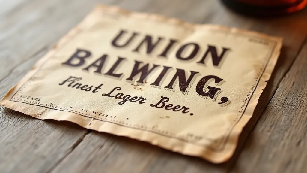 Antique brewery label from the Union Brewing Company